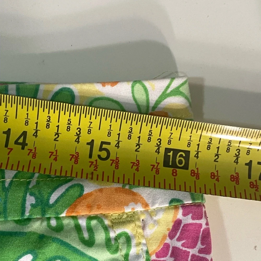 Vtg Lilly Pulitzer Bermuda Shorts Miranda‎ Monkey Lemon Sorbet Sz 8 White Label - Picture 6 of 7